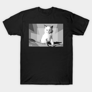 cat grayscale T-Shirt